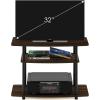 Furinno Turn-N-Tube No Tools 3-Tier Entertainment Center TV Stand for TV up to 32 Inch, Plastic Round Tubes, Espresso/black(Columbia Walnut/Black)