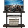 Furinno Turn-N-Tube No Tools 3-Tier Entertainment Center TV Stand for TV up to 32 Inch, Plastic Round Tubes, Espresso/black(Dark Brown/Black)