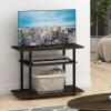 Furinno Turn-N-Tube No Tools 3-Tier Entertainment Center TV Stand for TV up to 32 Inch, Plastic Round Tubes, Espresso/black(Dark Brown/Black)