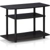 Furinno Turn-N-Tube No Tools 3-Tier Entertainment Center TV Stand for TV up to 32 Inch, Plastic Round Tubes, Espresso/black(Dark Walnut)