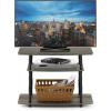 Furinno Turn-N-Tube No Tools 3-Tier Entertainment Center TV Stand for TV up to 32 Inch, Plastic Round Tubes, Espresso/black(French Oak Grey/Black)