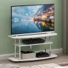 Furinno Turn-N-Tube No Tools 3-Tier Entertainment Center TV Stand for TV up to 32 Inch, Plastic Round Tubes, Espresso/black(White Oak)