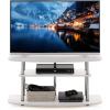 Furinno Turn-N-Tube No Tools 3-Tier Entertainment Center TV Stand for TV up to 32 Inch, Plastic Round Tubes, Espresso/black(White Oak)