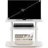Furinno Turn-N-Tube No Tools 3-Tier Entertainment Center TV Stand for TV up to 32 Inch, Plastic Round Tubes, Espresso/black(White/White)