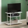 Furinno Turn-N-Tube No Tools 3-Tier Entertainment Center TV Stand for TV up to 32 Inch, Plastic Round Tubes, Espresso/black(White/White)