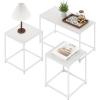 FURINNO Camnus Modern Living Coffee Table, Columbia Walnut(Solid White/White)