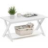 FURINNO Modern Simplistic Coffee Table, Espresso(White)