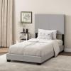 FURINNO Pessac PU Leather Upholstered Platform, Full, White(Glacier)