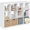 Furinno CUBICLE Book Shelf, 6-Cube Bookshelf, Extra Thick Frame Horizontally & Vertically Reversible Bookcase with Open Back, 14.6″ x 44″ x 30″, for Living Room, Bedroom, Home Office, Light Grey(Plain White)