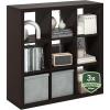 imageFurinno CUBICLE Book Shelf 6Cube Bookshelf Extra Thick Frame Horizontally amp Vertically Reversible Bookcase with Open Back 146 x 44 x 30 for Living Room Bedroom Home Office Light GreyBlack Oak