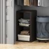 Furinno Cubic Closet Organizers and Storage, 5-Cube Closet Organizer, Open Shelf Closet Storage, Extra Thick Frame for Wardrobe, Bedroom, Living Room, White(Black Dark Oak)