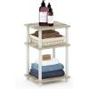 Furinno JUST Side Table, 3-Tier End Table, Open Shelves Night Stand, Bedside Table, Toolless Assembly, for Living Room, Bedroom, Bathroom, French Oak(Sonoma Oak/White)