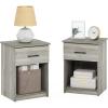 Furinno Jensen Lift Top Nightstand, Americano(French Oak Grey)