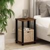 Furinno Just 3-Tier Turn-N-Tube Open Storage Nightstand, 1-Pack, Plastic Poles, Americano/Black(Amber Pine/Black)