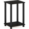 Furinno Just 3-Tier Turn-N-Tube Open Storage Nightstand, 1-Pack, Plastic Poles, Americano/Black(Black Espresso/Black)