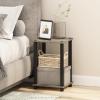 Furinno Just 3-Tier Turn-N-Tube Open Storage Nightstand, 1-Pack, Plastic Poles, Americano/Black(French Oak/Black)