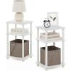 Furinno Just 3-Tier Turn-N-Tube Open Storage Nightstand, 1-Pack, Plastic Poles, Americano/Black(White/Espresso)