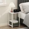 Furinno Just 3-Tier Turn-N-Tube Open Storage Nightstand, 1-Pack, Plastic Poles, Americano/Black(White/White)
