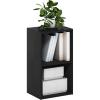 Furinno LUDER Book Shelf, 3-Cube Bookshelf, Bookcase with Open Shelves, 9.3 x 12 x 31.5, for Living Room, Bedroom, Home Office, White(Blackwood)