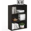 Furinno PASIR Book Shelf, 3-Tier Bookshelf, Storage Shelves Bookcase, 9.7 x 23.7 x 31.5, for Living Room, Bedroom, Home Office, Plain White(Blackwood)