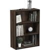 Furinno PASIR Book Shelf, 3-Tier Bookshelf, Storage Shelves Bookcase, 9.7 x 23.7 x 31.5, for Living Room, Bedroom, Home Office, Plain White(Columbia Walnut)
