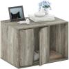 Furinno Peli Top Opening Litter Box Enclosure, Columbia Walnut(French Oak Grey)