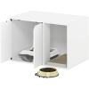 Furinno Peli Top Opening Litter Box Enclosure, Columbia Walnut(Solid White)