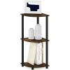 Furinno TURN-N-TUBE Corner Shelf, 3-Tier Corner Bookshelf, Display Storage Shelves with Open Shelves, for Organization and Storage, Living Room, Home Office, Garage, Amber Pine(Amber Pine/Black)