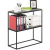 Furinno TURN-N-TUBE Corner Shelf, 5-Tier Corner Bookshelf, Open Storage Shelves, for Organization and Storage, Living Room, Home Office, Garage, Bedroom, Espresso(French Oak Grey)
