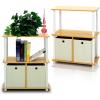 Furinno TURN-N-TUBE Corner Shelf, 5-Tier Corner Bookshelf, Open Storage Shelves, for Organization and Storage, Living Room, Home Office, Garage, Bedroom, Espresso(Beech/White/Ivory)