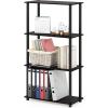 Furinno TURN-N-TUBE Corner Shelf, 5-Tier Corner Bookshelf, Open Storage Shelves, for Organization and Storage, Living Room, Home Office, Garage, Bedroom, Espresso(Dark Walnut)