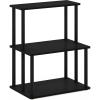 Furinno TURN-N-TUBE Corner Shelf, 5-Tier Corner Bookshelf, Open Storage Shelves, for Organization and Storage, Living Room, Home Office, Garage, Bedroom, Espresso(Americano/Black)