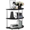 Furinno TURN-N-TUBE Corner Shelf, 5-Tier Corner Bookshelf, Open Storage Shelves, for Organization and Storage, Living Room, Home Office, Garage, Bedroom, Espresso(Black Oak)