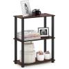 Furinno TURN-N-TUBE Corner Shelf, 5-Tier Corner Bookshelf, Open Storage Shelves, for Organization and Storage, Living Room, Home Office, Garage, Bedroom, Espresso(Dark Cherry/Black)