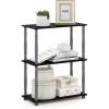 Furinno TURN-N-TUBE Corner Shelf, 5-Tier Corner Bookshelf, Open Storage Shelves, for Organization and Storage, Living Room, Home Office, Garage, Bedroom, Espresso(Black/Grey)