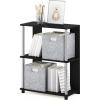 Furinno TURN-N-TUBE Corner Shelf, 5-Tier Corner Bookshelf, Open Storage Shelves, for Organization and Storage, Living Room, Home Office, Garage, Bedroom, Espresso(Americano/Stainless Steel)
