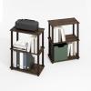 Furinno TURN-N-TUBE Corner Shelf, 5-Tier Corner Bookshelf, Open Storage Shelves, for Organization and Storage, Living Room, Home Office, Garage, Bedroom, Espresso(Black Walnut/Brown)