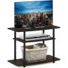Furinno Turn-N-Tube No Tools 3-Tier Entertainment Center TV Stand for TV up to 32 Inch, Plastic Round Tubes, Espresso/black(Dark Brown/Black)