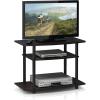 Furinno Turn-N-Tube No Tools 3-Tier Entertainment Center TV Stand for TV up to 32 Inch, Plastic Round Tubes, Espresso/black(Dark Walnut)
