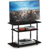 Furinno Turn-N-Tube No Tools 3-Tier Entertainment Center TV Stand for TV up to 32 Inch, Plastic Round Tubes, Espresso/black(Espresso/Black)