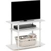Furinno Turn-N-Tube No Tools 3-Tier Entertainment Center TV Stand for TV up to 32 Inch, Plastic Round Tubes, Espresso/black(White/White)