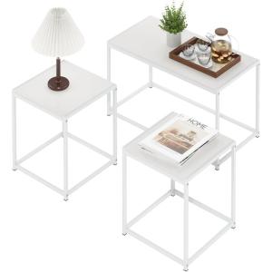 FURINNO Camnus Modern Living Coffee Table, Columbia Walnut(Solid White/White)