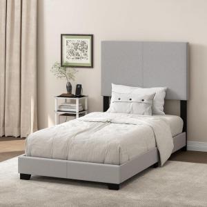 FURINNO Pessac PU Leather Upholstered Platform, Full, White(Glacier)