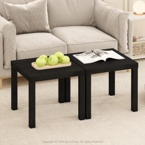 Furinno CLASSIC Coffee Table, Modern Rectangle Coffee Table with 1.8″ Triple Thick Tabletop, Side Table, Toolless Assembly, for Living Room, Home Office, White(Black)
