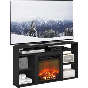 Furinno Classic 70 Inch TV Stand with Fireplace, Americano(Americano)
