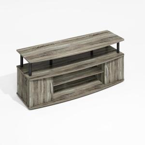 Furinno JAYA TV Stand for TVs up to 50 Inch with Open Storage, Blackwood(Grey Oak)