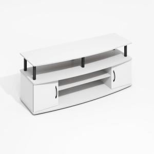 Furinno JAYA TV Stand for TVs up to 50 Inch with Open Storage, Blackwood(White/Black)