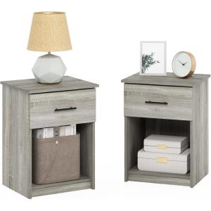 Furinno Jensen Lift Top Nightstand, Americano(French Oak Grey)