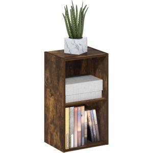 Furinno LUDER Book Shelf, 3-Cube Bookshelf, Bookcase with Open Shelves, 9.3 x 12 x 31.5, for Living Room, Bedroom, Home Office, White(Amber Pine)