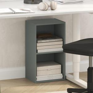Furinno LUDER Book Shelf, 3-Cube Bookshelf, Bookcase with Open Shelves, 9.3 x 12 x 31.5, for Living Room, Bedroom, Home Office, White(Sage Green)